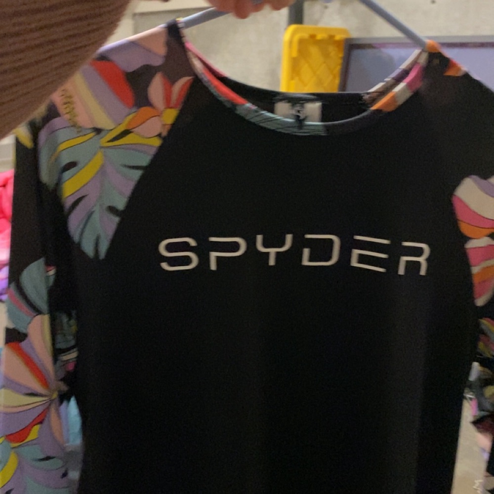 Spyder Black Floral Long Sleeve Top